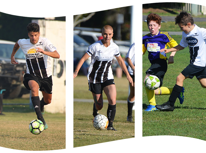 Byron Bay FC players in action